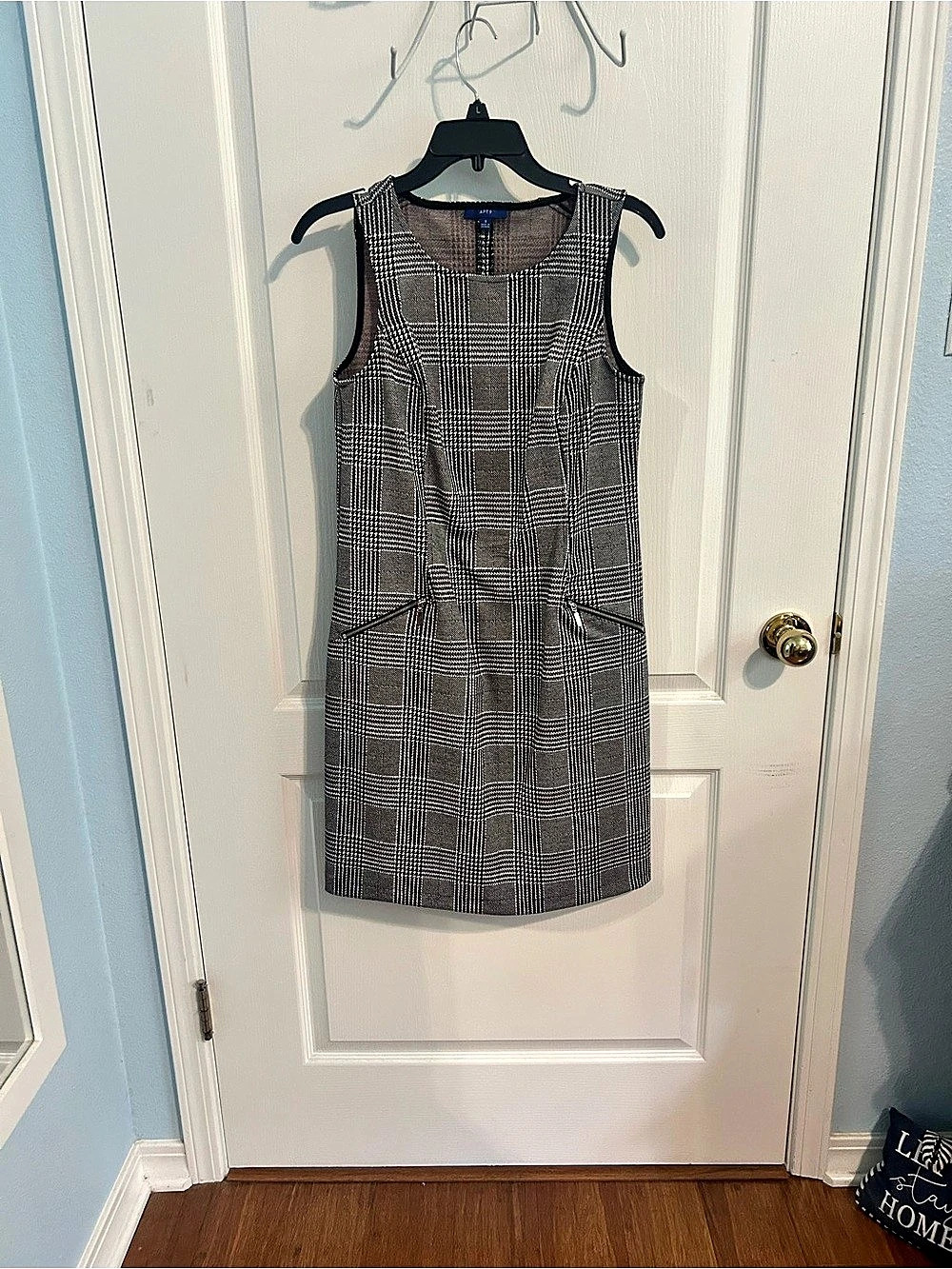 APT.9 Plaid Mini Dress in Black & White Size Small Like New